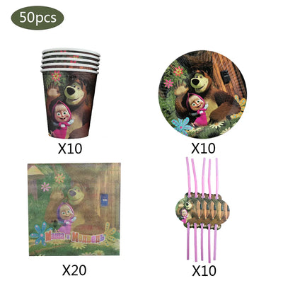 Bear & Girl Themed Birthday Party Supplies