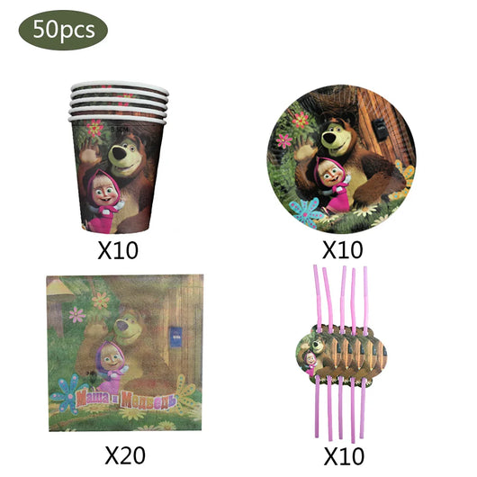 Bear & Girl Themed Birthday Party Supplies
