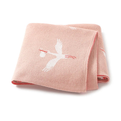 Cotton Knit Baby Blanket, 35 × 28 in