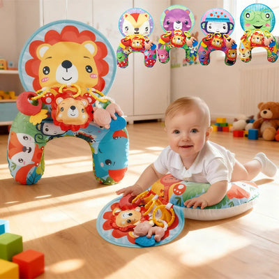 High-Contrast Tummy Time Pillow with Toys