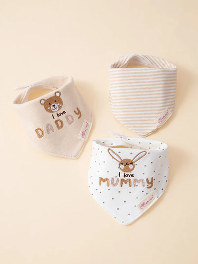 Cotton Bandana Drool Bibs, 3-Pack