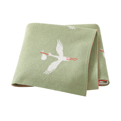 Cotton Knit Baby Blanket, 35 × 28 in