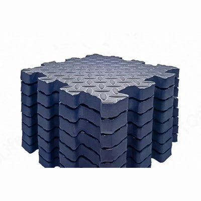 Foam Play Mat, 8 Interlocking Tiles, 1 in Thick, deep blue