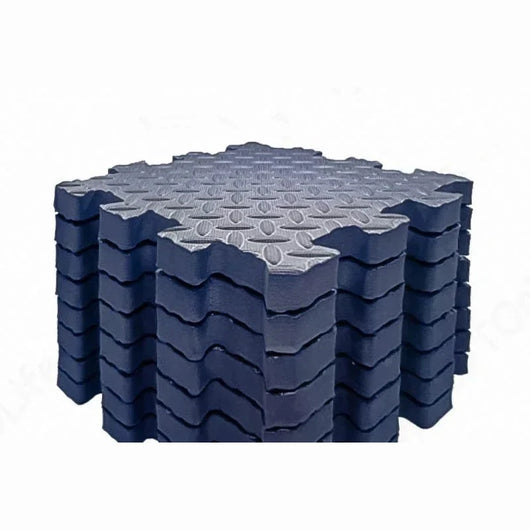 Foam Play Mat, 8 Interlocking Tiles, 1 in Thick, deep blue