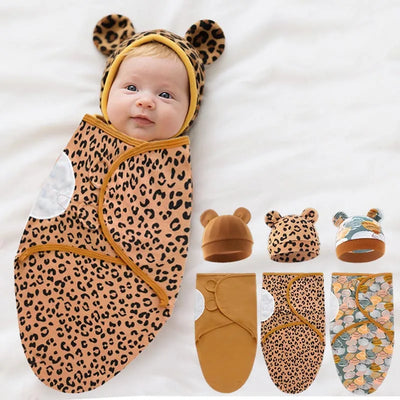 Cotton Swaddle Wrap with Hat