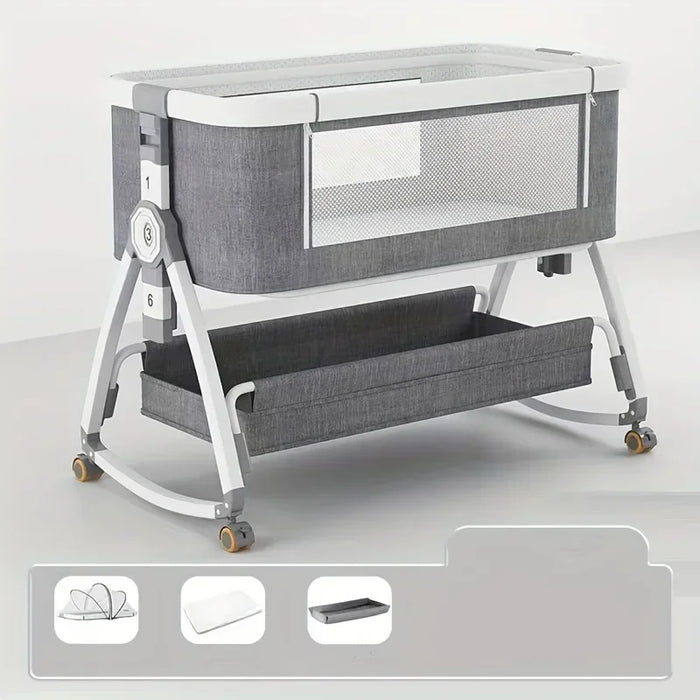Bedside Baby Crib, Foldable and Height Adjustable, product photo 3