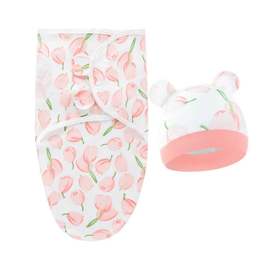 Cotton Swaddle Wrap with Hat