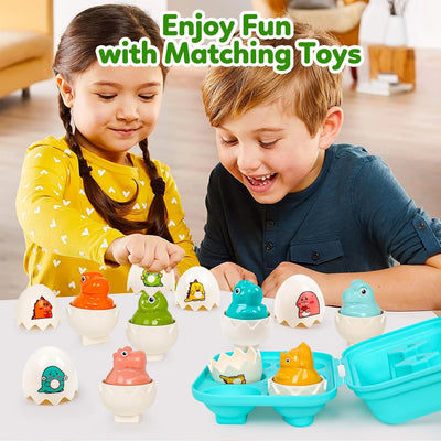 Color & Shape Matching Eggs Toy, 12 Pieces