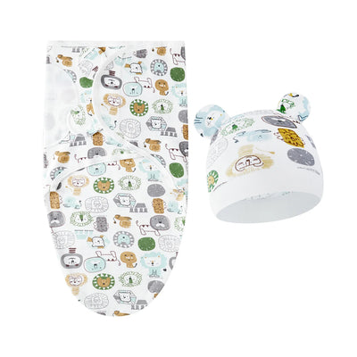 Cotton Swaddle Wrap with Hat