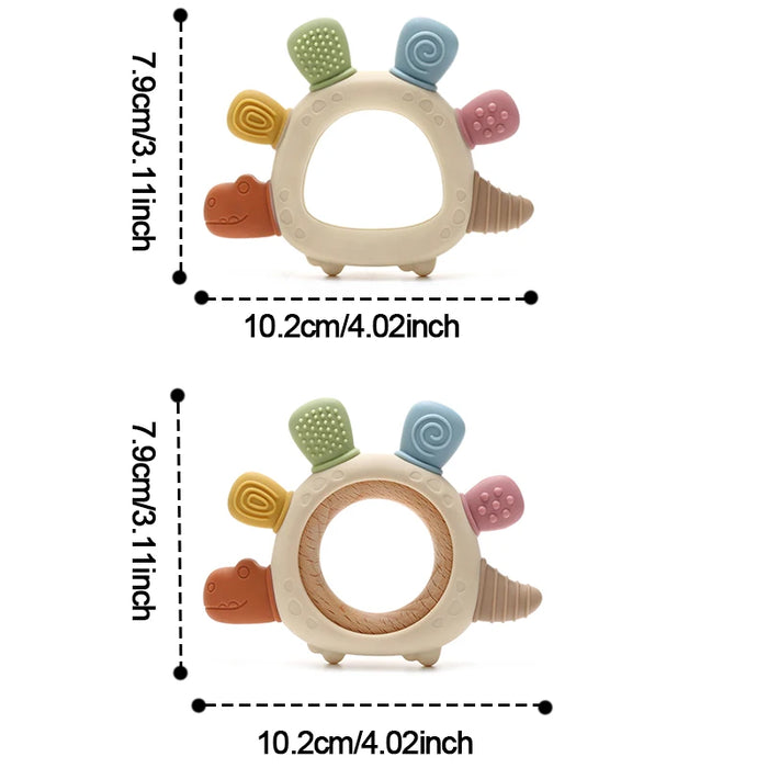 Dinosaur Silicone Teether, BPA-Free, product photo 2