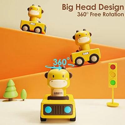 Press-and-Go Animal Race Cars