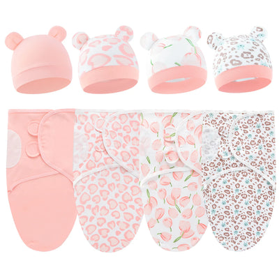 Cotton Swaddle Wrap with Hat