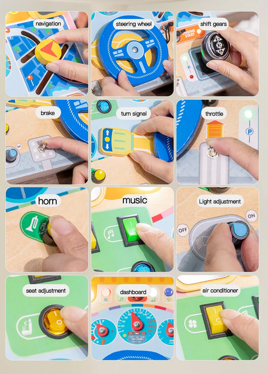 Wooden Pretend-Play Car Dashboard