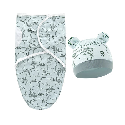 Cotton Swaddle Wrap with Hat