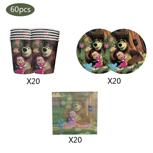 Bear & Girl Themed Birthday Party Supplies