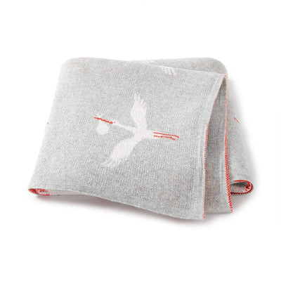 Cotton Knit Baby Blanket, 35 × 28 in