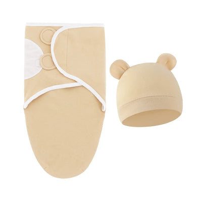 Cotton Swaddle Wrap with Hat