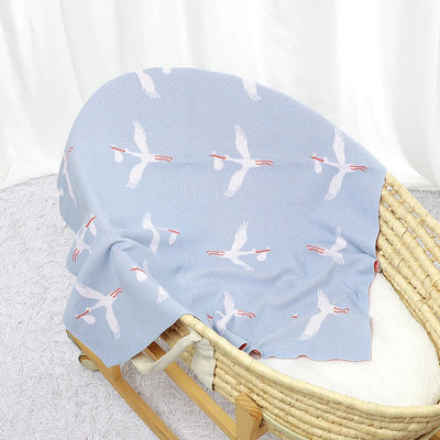 Cotton Knit Baby Blanket, 35 × 28 in