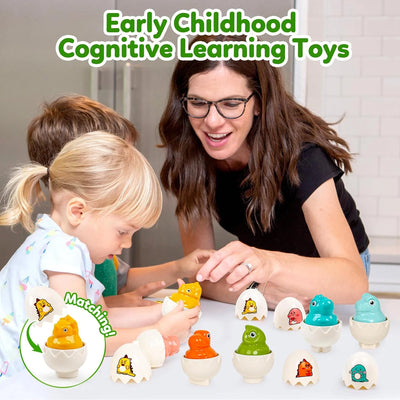 Color & Shape Matching Eggs Toy, 12 Pieces