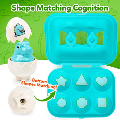 Color & Shape Matching Eggs Toy, 12 Pieces