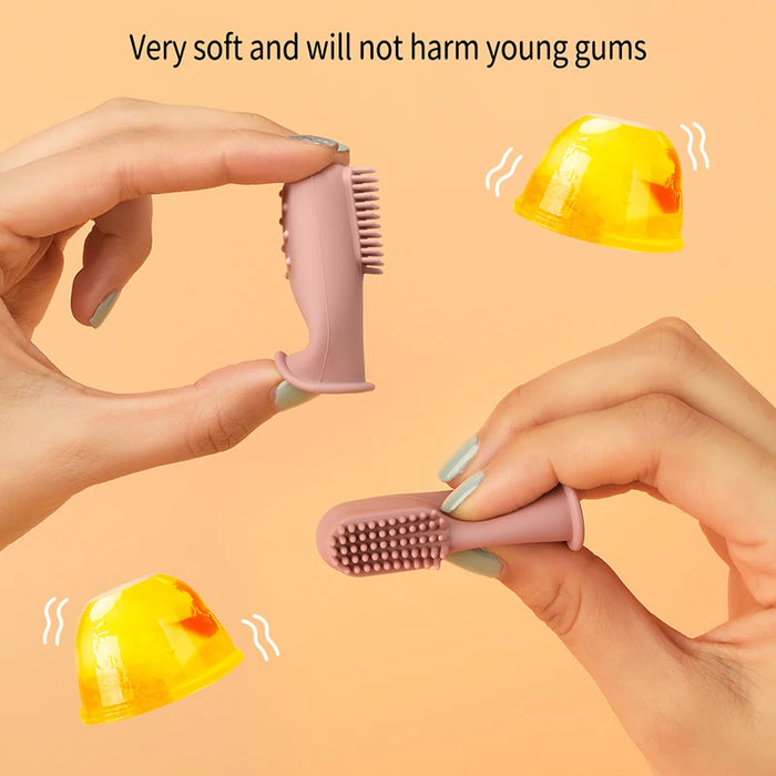 Baby Finger Toothbrush, Silicone, with Case, product photo 2