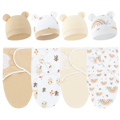 Cotton Swaddle Wrap with Hat