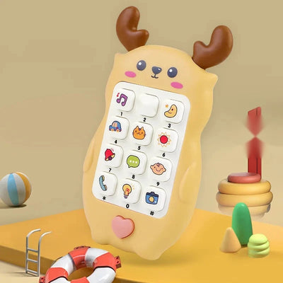 Baby Phone Toy with Music, Lights and Teether, Yellow deer