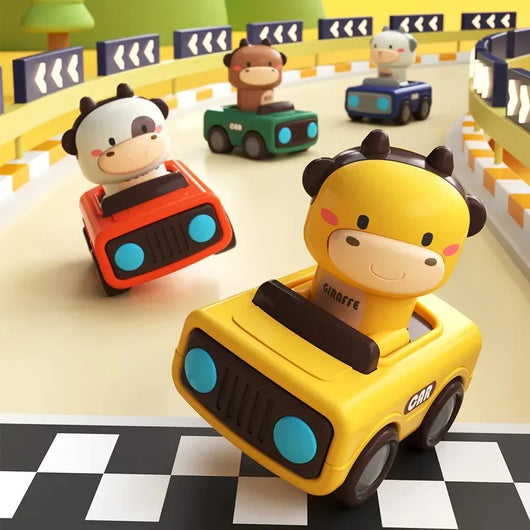 Press-and-Go Animal Race Cars