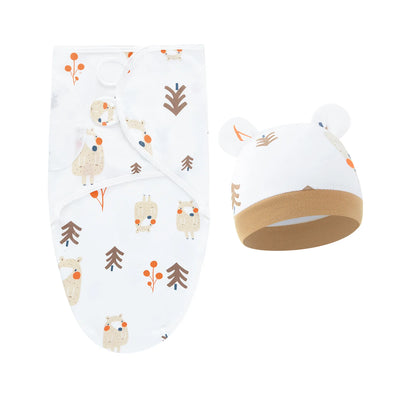 Cotton Swaddle Wrap with Hat