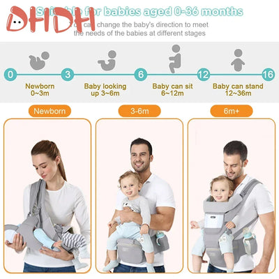 Ergonomic Baby Carrier with Hip Seat, 3–36 Months