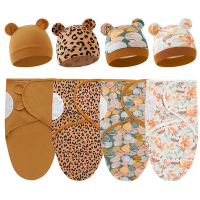 Cotton Swaddle Wrap with Hat