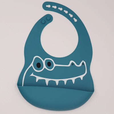 Silicone Baby Bib with Food-Catching Pocket