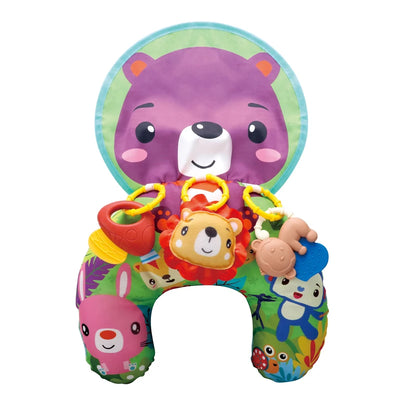 High-Contrast Tummy Time Pillow with Toys