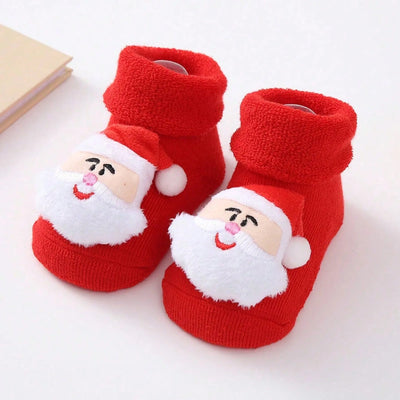 Christmas Baby Socks with 3D Santa & Reindeer