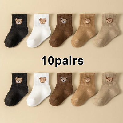 Baby Socks with Bear Design, 5 or 10 Pairs, 10 pairs, bear