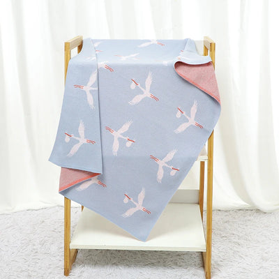 Cotton Knit Baby Blanket, 35 × 28 in