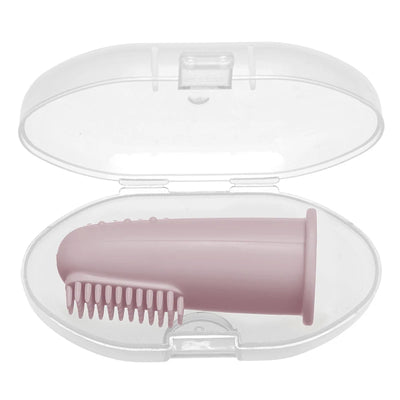 Baby Finger Toothbrush, Silicone, with Case, Pink