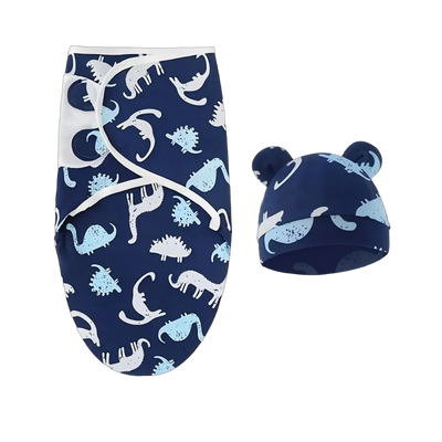 Cotton Swaddle Wrap with Hat
