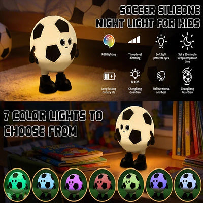 Soccer Ball Silicone Night Light, 7 Colors