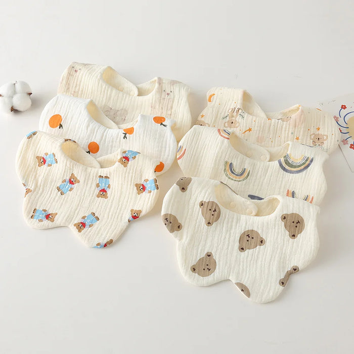 Muslin Baby Bib, Petal Shape, product photo 2