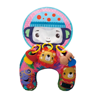 High-Contrast Tummy Time Pillow with Toys