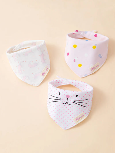 Cotton Bandana Drool Bibs, 3-Pack