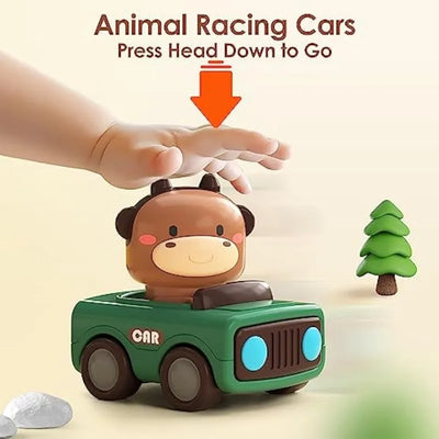 Press-and-Go Animal Race Cars