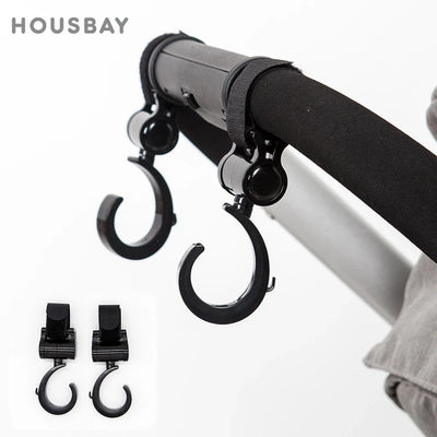 Stroller Hooks, 2-Pack, 360° Rotating