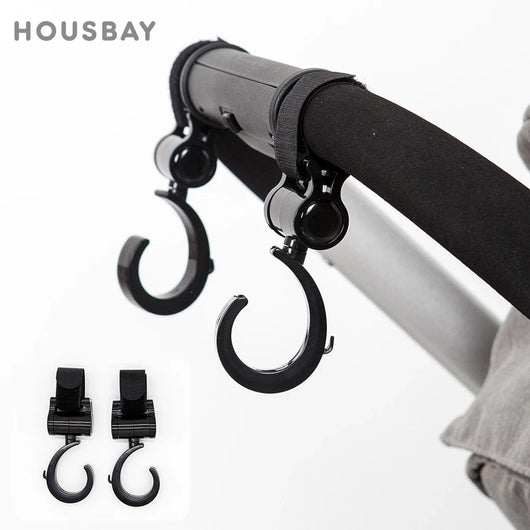 Stroller Hooks, 2-Pack, 360° Rotating