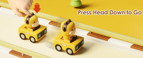 Press-and-Go Animal Race Cars