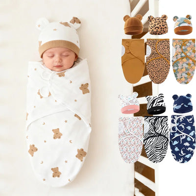 Cotton Swaddle Wrap with Hat