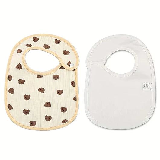 Cotton Gauze Baby Bibs, 2 Pack, product photo 1