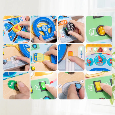 Wooden Pretend-Play Car Dashboard