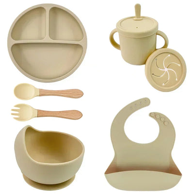 Silicone Baby Feeding Set, 6/7/9 Pieces